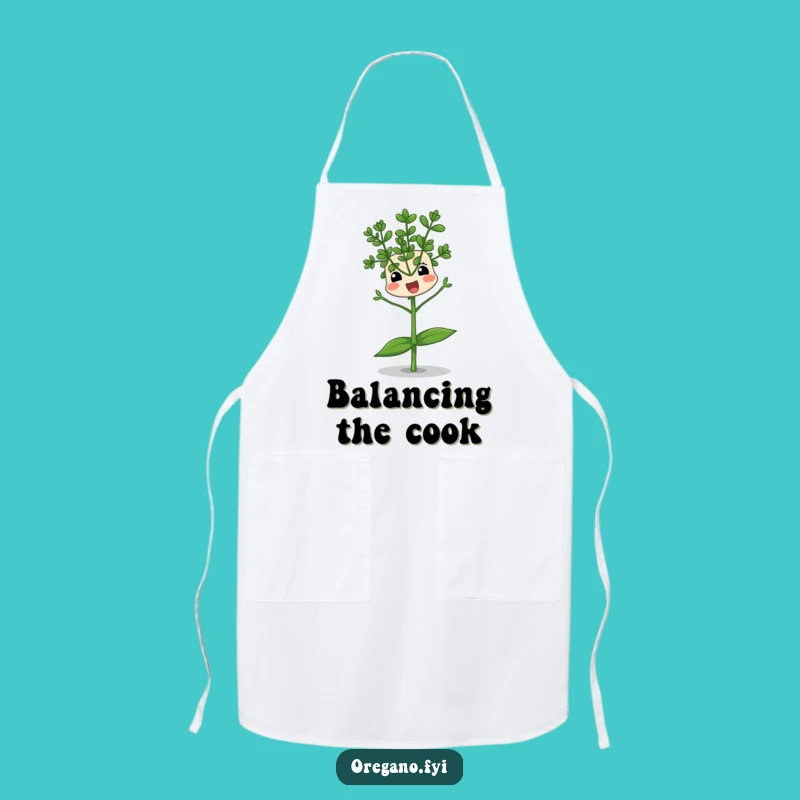 Funny Balancing Oregano Apron: Cook with Comical Stability