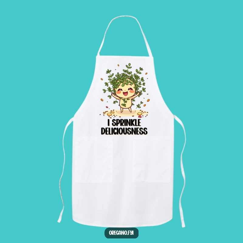 Funny Oregano Apron: Scattering Kawaii Herb Chef Gift for Cooking