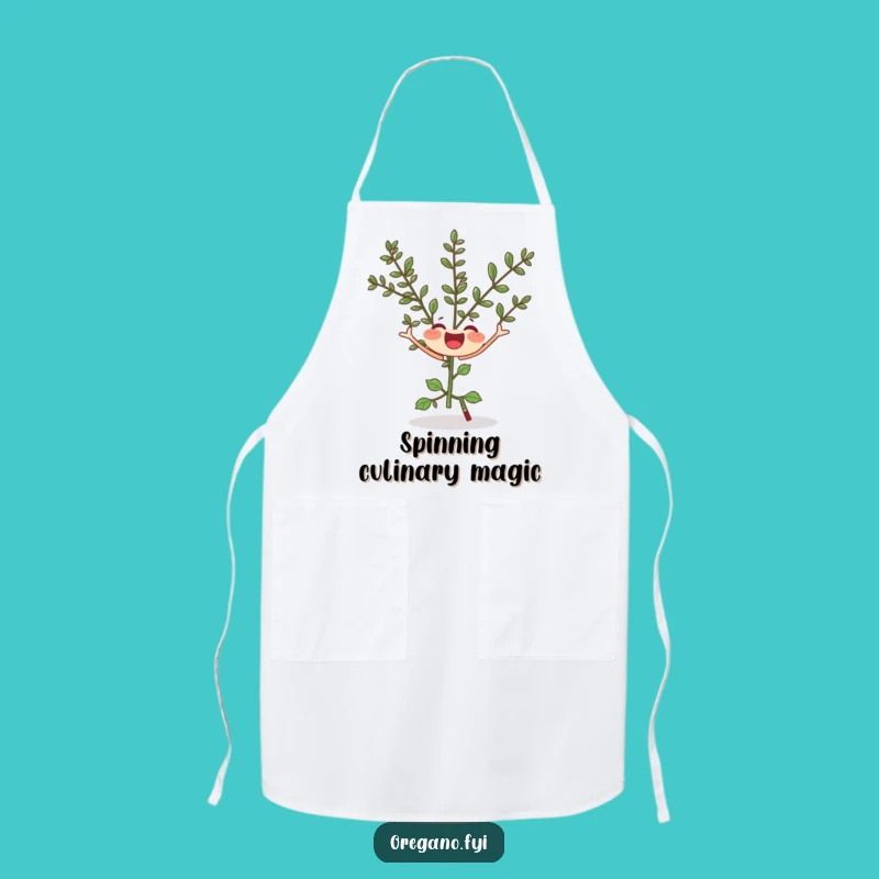 Funny Oregano Twirl Apron: Cook with Joyful Herb Energy