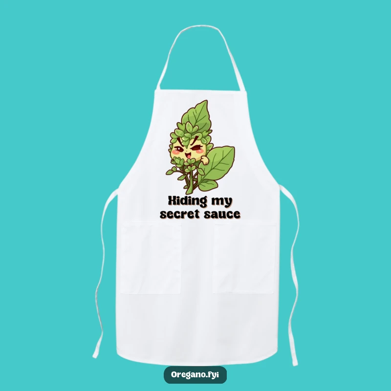 Funny Mischief Oregano Apron - Winking Chef Herb, Hilarious Kitchen Prank Gift!