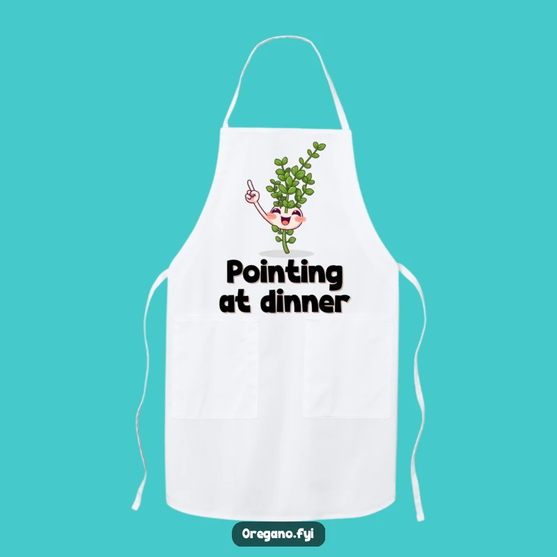 Funny Oregano Sprig Pointing Apron Cook with Direction and Humor
