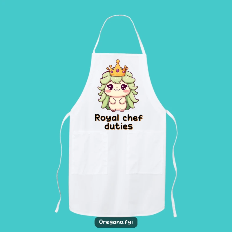 Funny Oregano King Apron: Regal Herb Kitchen Wear, Charming Gift