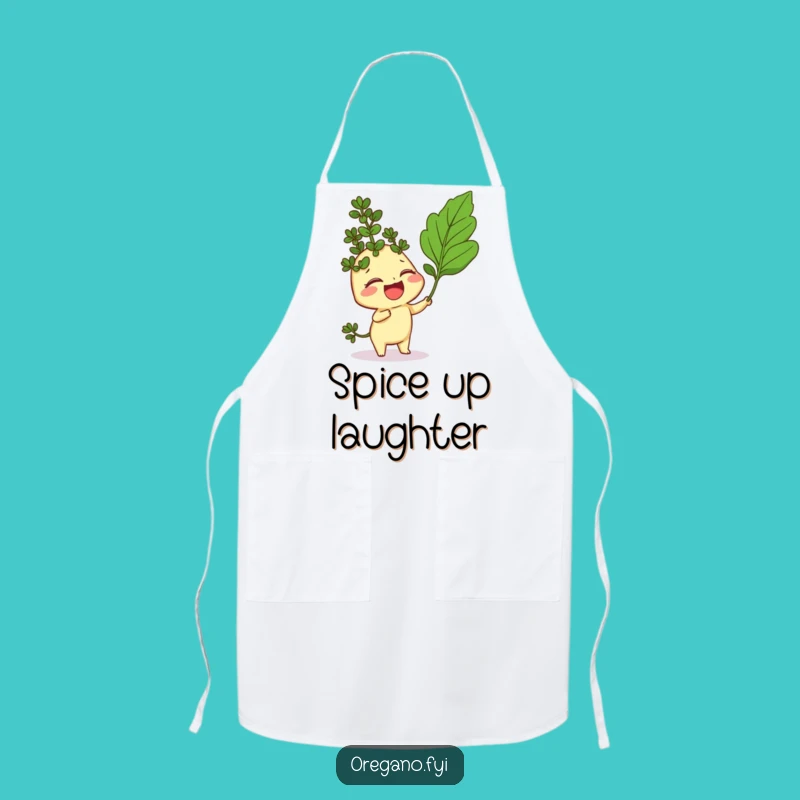 Funny Oregano Apron: Giggling Herb Tickle Design for Playful Cooking