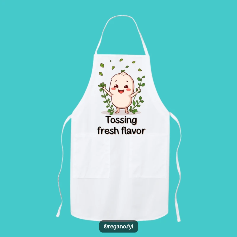 Funny Oregano Tossing Leaves Apron - Cook with a Smile!