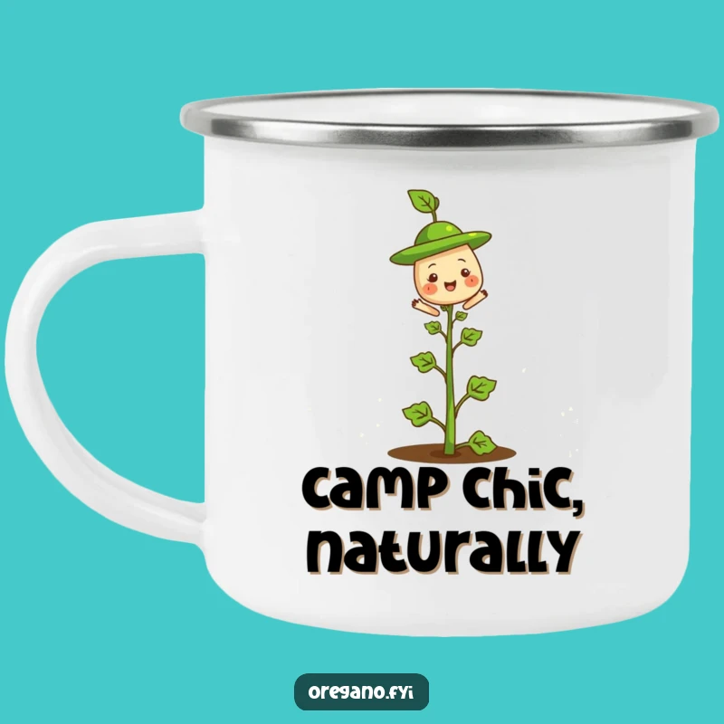 Funny Oregano Hat Camping Mug: Enjoy Drinks with Cheerful Herbaceous Style