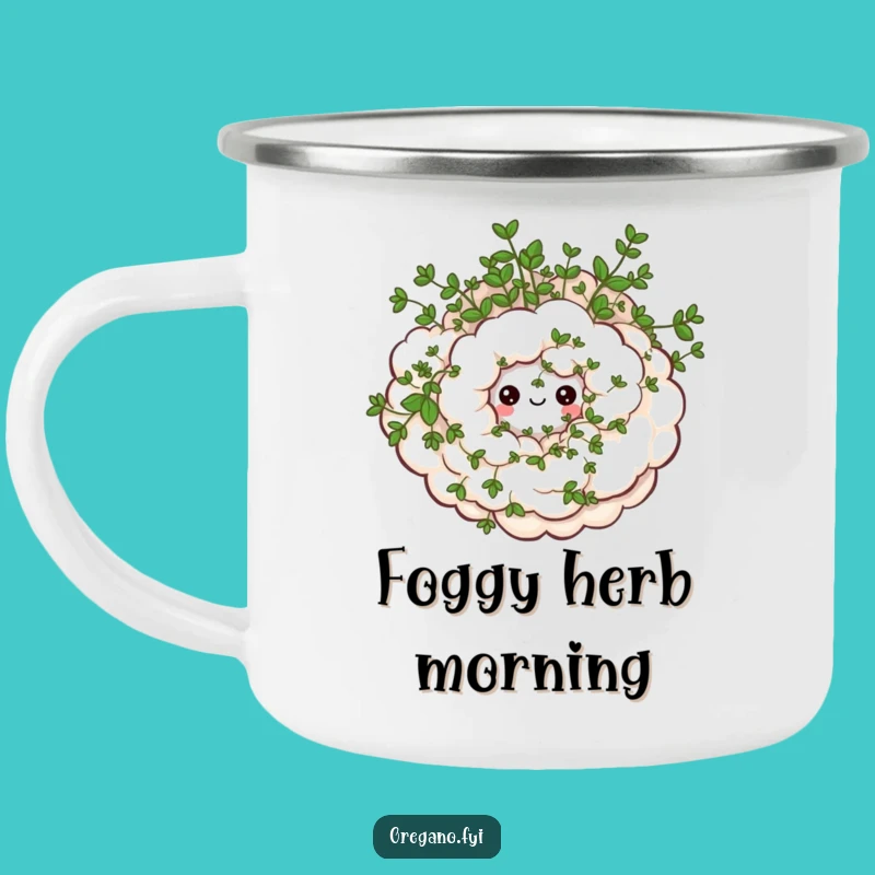 Funny Oregano Cloud Camping Mug - Whimsical Outdoor Brew!