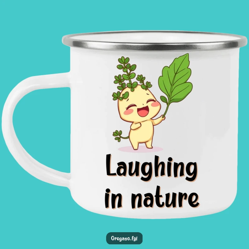 Funny Oregano Camping Mug: Durable Giggling Herb Tickle for Outdoors