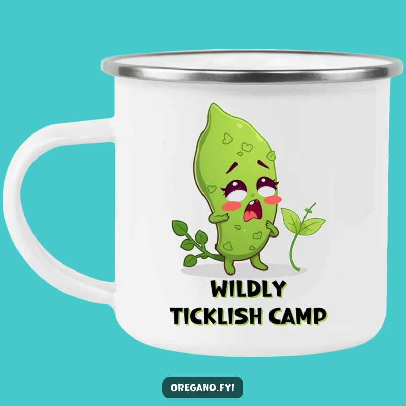 Funny Tickled Oregano Camping Mug: Herbaceous Giggles Outdoors