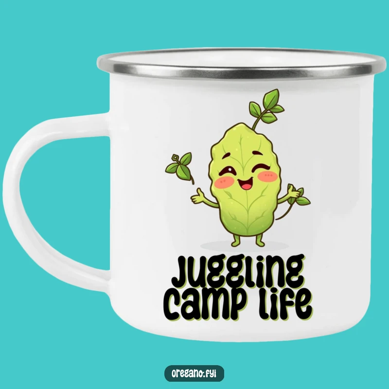 Funny Winking Oregano Camping Mug: Sip & Juggle Outdoors, Great Funny Gift