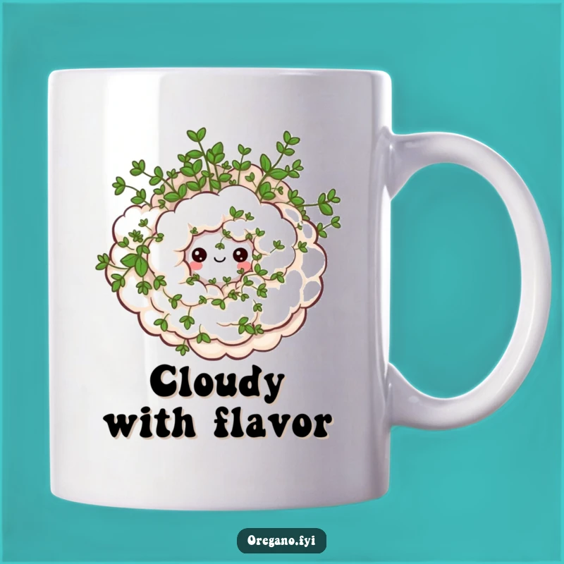Funny Oregano Cloud Mug - Whimsical Happy Herb Brew Gift!