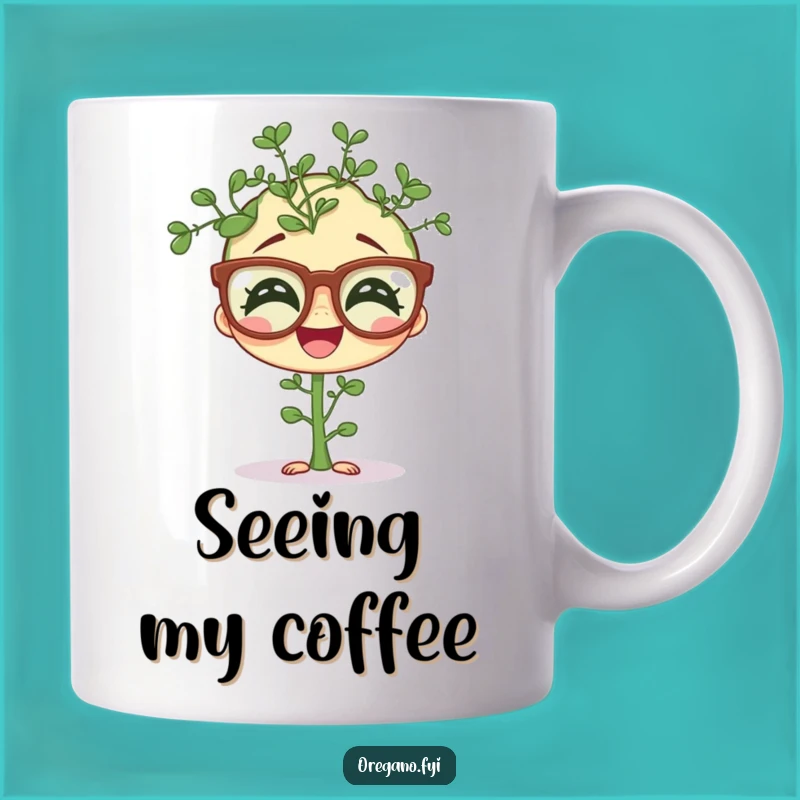 Funny Giggling Oregano Specs Mug: Hilarious Herb Gift for Bookworms