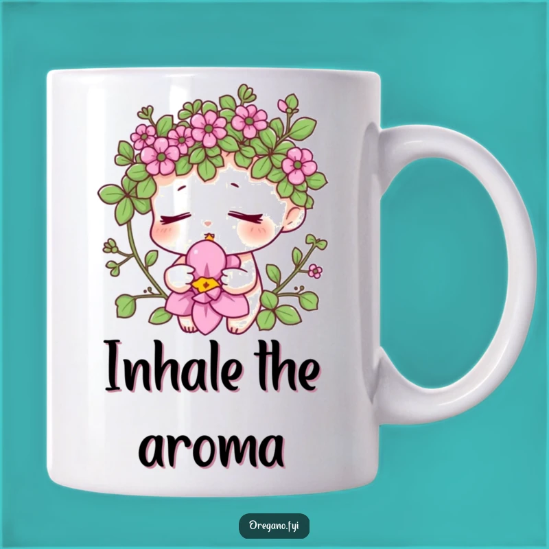 Funny Oregano Mood Mug - Blissful Herb Smelling Flowers Gift