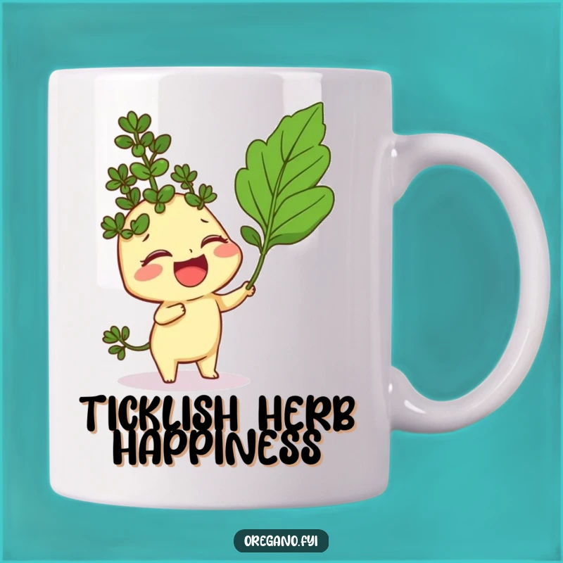 Funny Oregano Tickle Mug: Giggling Herb Design for a Hilarious Gift