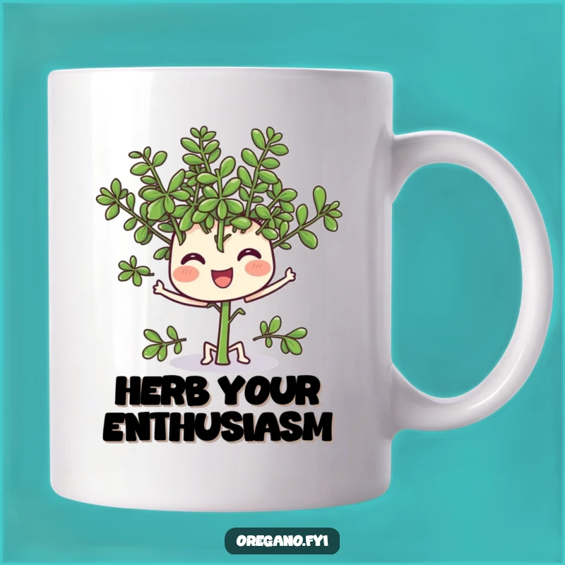 Funny Oregano Wiggle Mug - A Joyful Herb Gift for Kitchen Enthusiasts