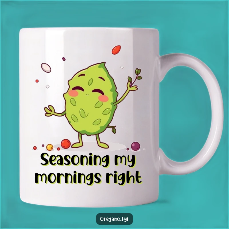 Giggling Oregano Leaf Funny Mug - A Hilarious Herb Gift for Spice Lovers