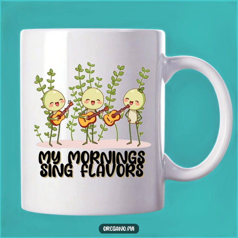 Funny Oregano Band Mug: Harmonizing Herbs, Perfect Music Lover Gift