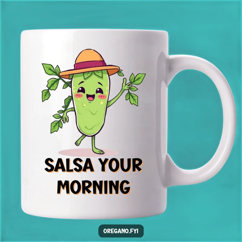 Funny Kawaii Oregano Salsa Mug: Dance Your Way to a Hilarious Morning