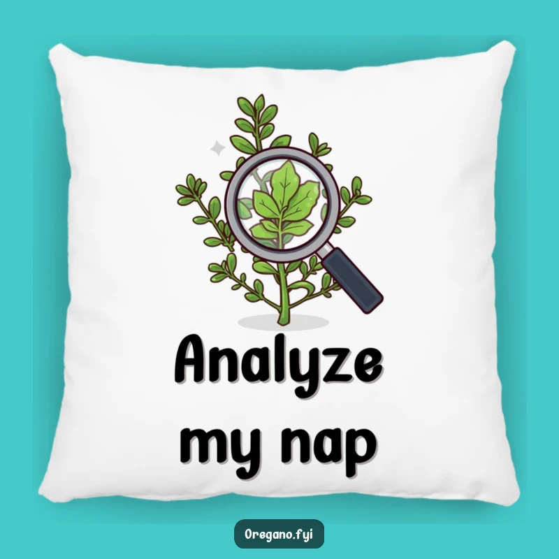 Funny Detective Oregano Pillow, Soft Herb Cushion for Cozy Contemplation