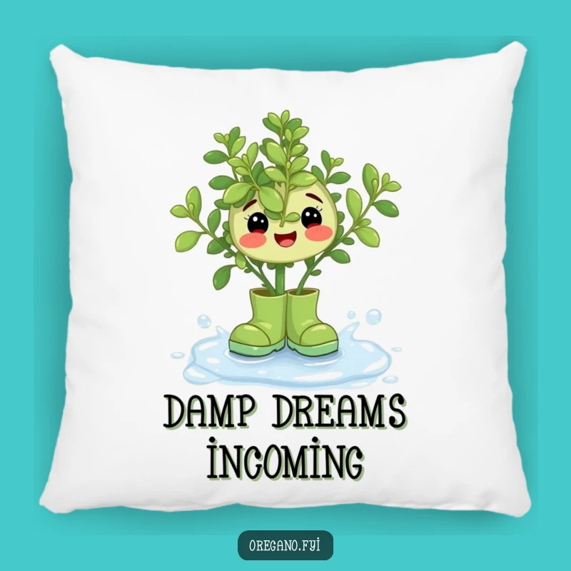Funny Oregano Rain Boots Pillow: Cuddle Up with This Whimsical Herb Friend!