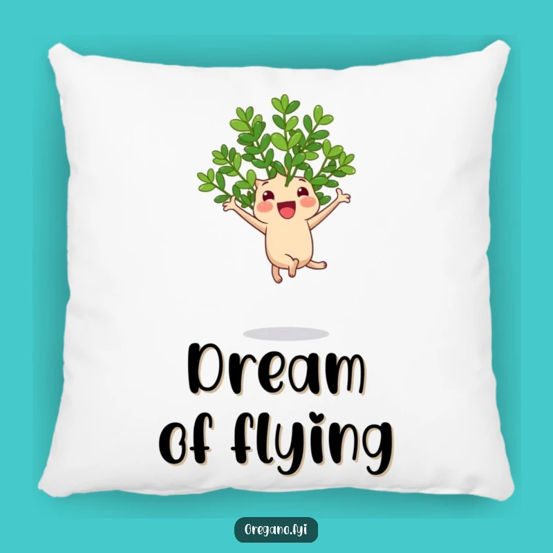 Funny Jumping Oregano Pillow, Soft Herb Cushion for Cozy Cheer