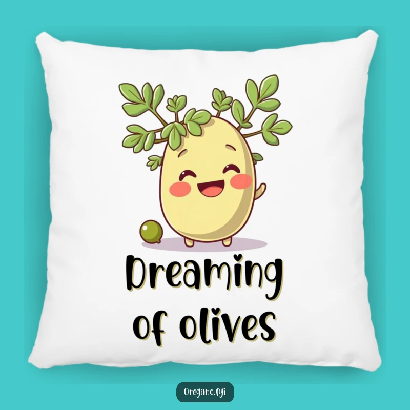 Funny Oregano & Olive Pillow: Soft Herb Hug, Adorable Funny Gift!
