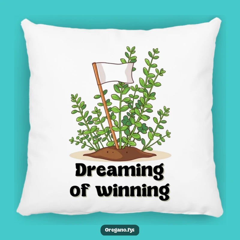 Funny Oregano Victory Flag Pillow: Cuddle Up with This Champion Herb!