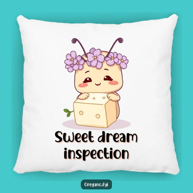 Funny Oregano Antennae Pillow: Cuddle Up with Curious Herbaceous Comfort