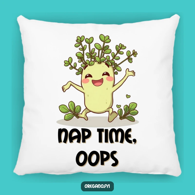 Funny Oregano Pillow: Comfy & Comical Tripping Herb Accent for Your Couch