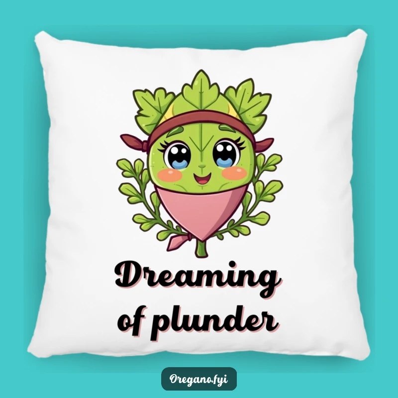Funny Pirate Oregano Pillow: Cozy Adventures with Herb Humor
