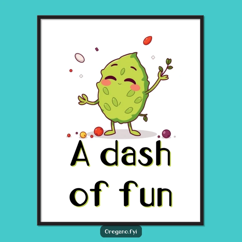 Funny Oregano Leaf Digital Print - Giggling Herb Art for Instant Joyful Decor