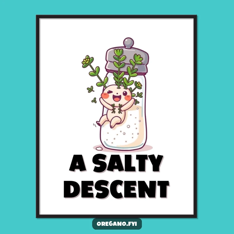 Funny Oregano Salt Slide Digital Art: Instant Adventure for Your Walls