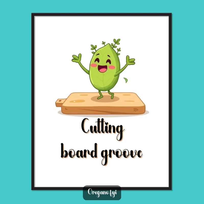 Funny Jigging Oregano Art Print: Dancing Herb Digital Download, Ideal Funny Gift
