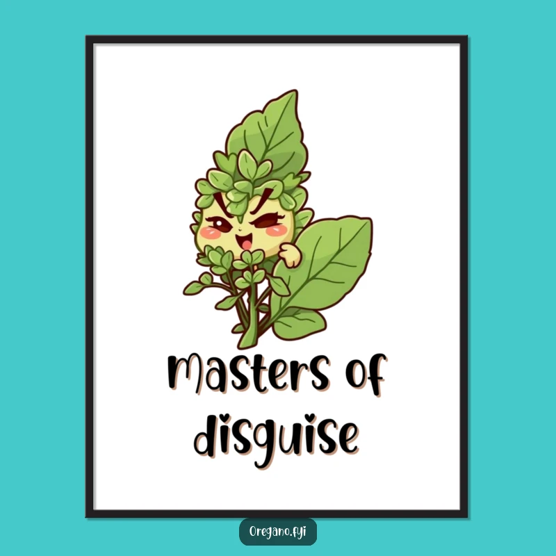Funny Mischief Oregano Digital Art - Winking Herb Printable, Hilarious Instant Gift!