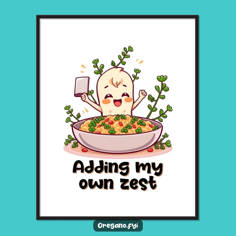Funny Oregano Digital Art: Vibrant Herb Character Adding Flavor - Perfect Gift!