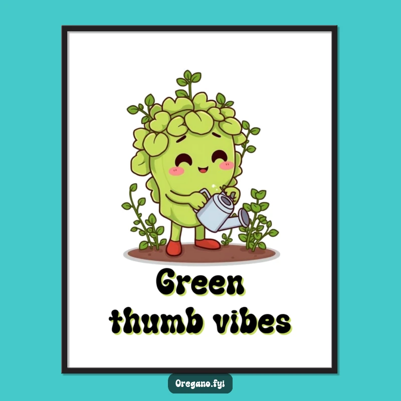 Funny Oregano Gardener Digital Print: Instant Botanical Art for Your Home Gift