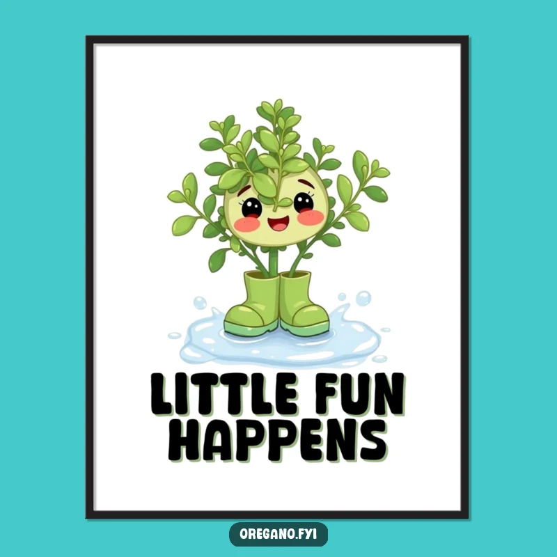 Funny Oregano Rain Boots Digital Art: Instant Whimsy with This Herb Print!
