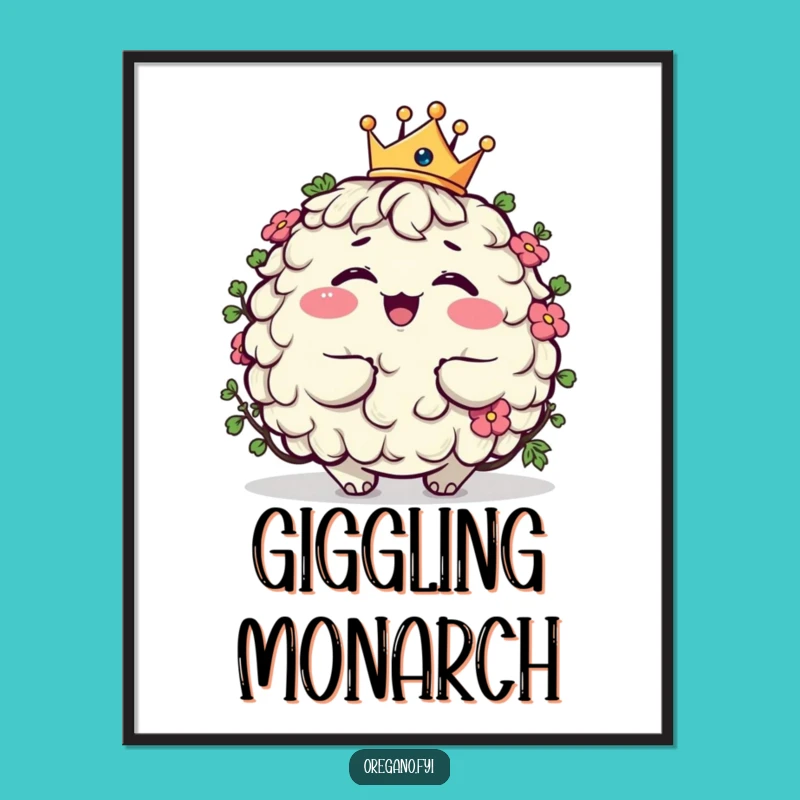 Funny Giggling Oregano King Digital Print Instant Regal Humor Art