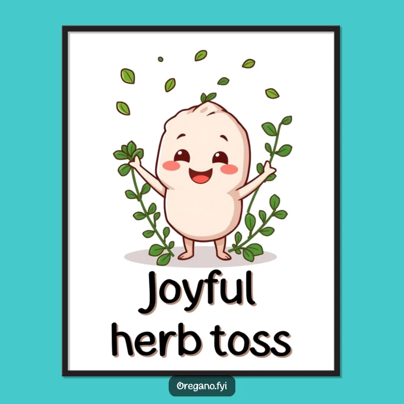 Funny Oregano Tossing Leaves Digital Art - Instant Joy for Your Walls!