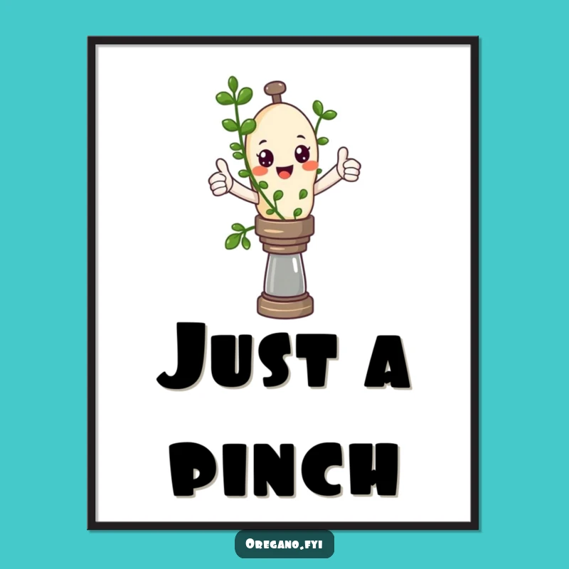 Funny Oregano Thumbs Up Digital Art - Instant Humorous Kawaii Herb Decor
