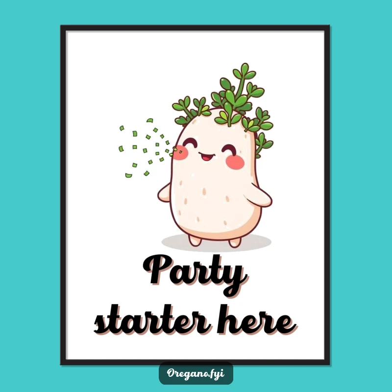 Funny Oregano Confetti Digital Art: Instantly Add Herbaceous Joy to Your Space