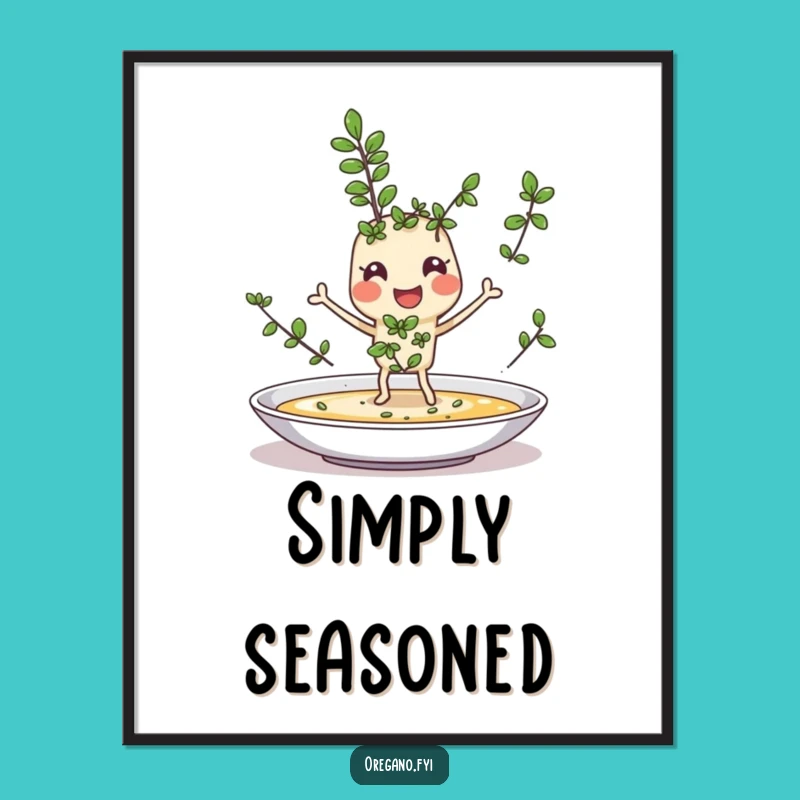 Funny Oregano Sprinkle Digital Art: Joyful Herb, Instant Culinary Flavor