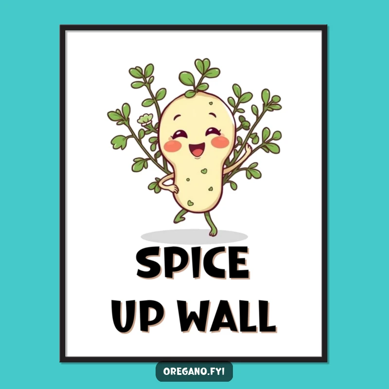 Funny Oregano Jig Digital Art: Instant Herbal Cheer for Your Walls