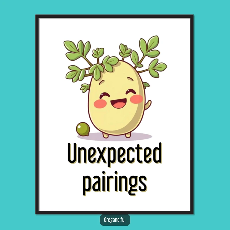 Funny Oregano & Olive Digital Art: Printable Joy, Awesome Funny Gift!
