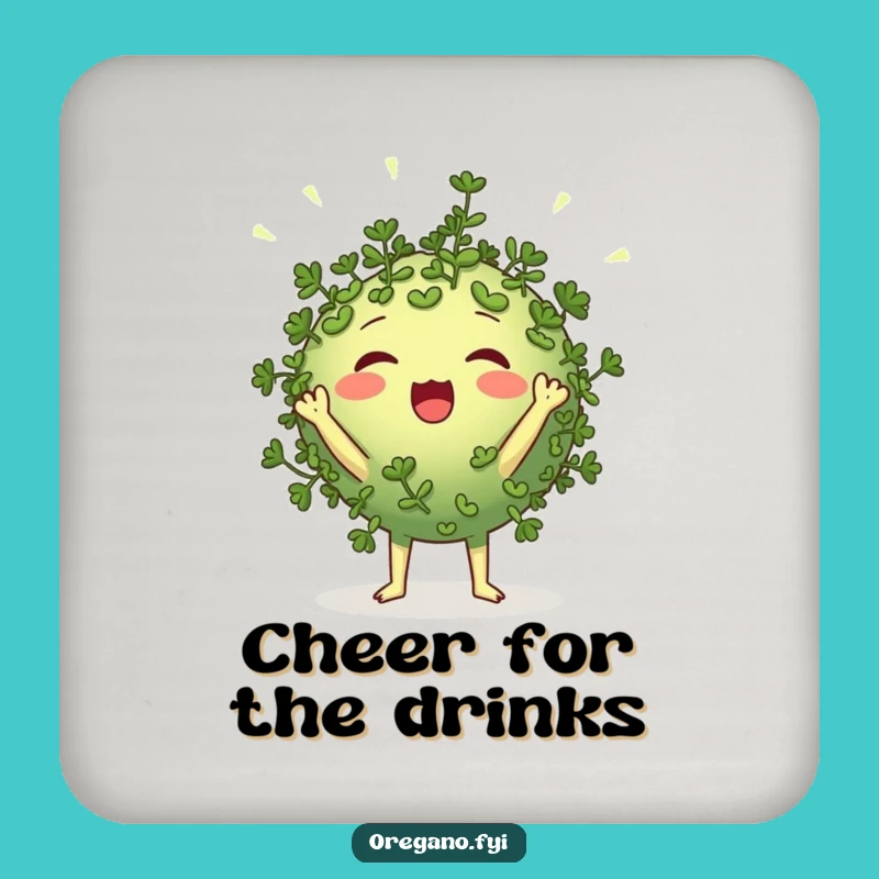 Funny Oregano Cheerleader Coaster Protect Surfaces with Spirited Humor