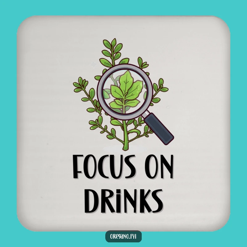 Funny Detective Oregano Coaster, Protect Surfaces with Curious Herb Style
