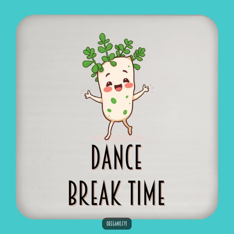 Funny Kawaii Oregano Jig Coasters: Dancing Herb Drink Gift