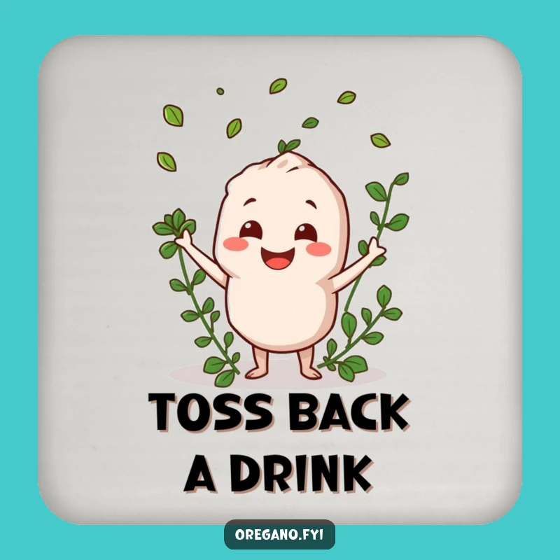 Funny Oregano Tossing Leaves Coasters - Protect Tables with Happiness!