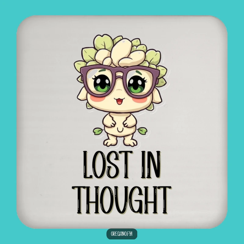 Funny Bewildered Oregano Coaster: Protect Surfaces with Quirky Charm