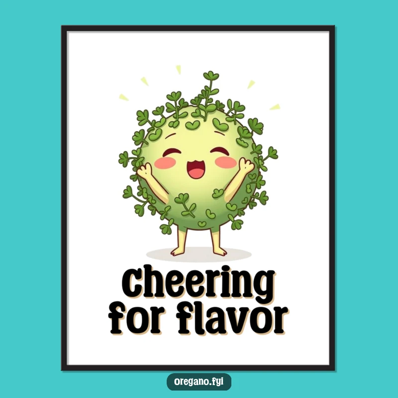 Funny Oregano Cheerleader Poster Add Spirited Humor to Your Walls
