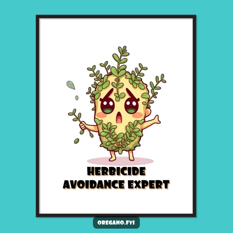 Funny Oregano Poster - Shocked Herb Art, Hilarious Wall Decor Gift!